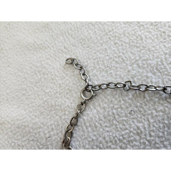 Artisan Handmade Sterling? Tribal Necklace Chandelier Dangle Blue Bead - Picture 8 of 9